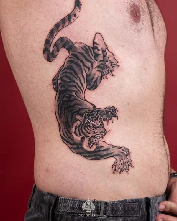 sensitive tattoo position rib tiger