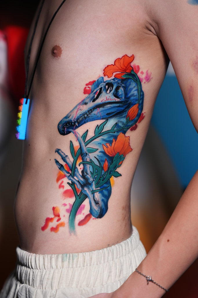 dinasour colour tattoo
