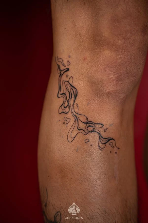 Abstract Knee Tattoo