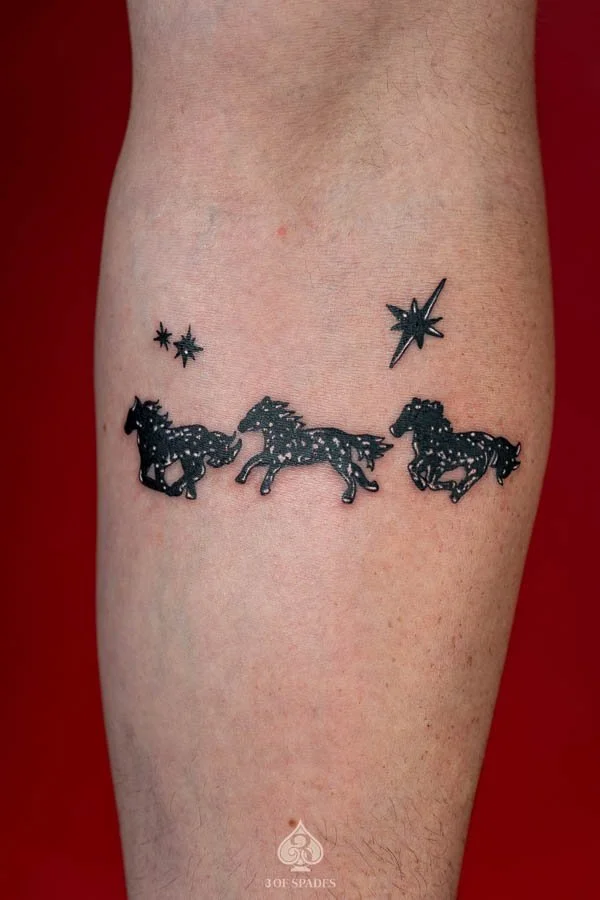 Blackwork 3 Horse and Star Tattoo2