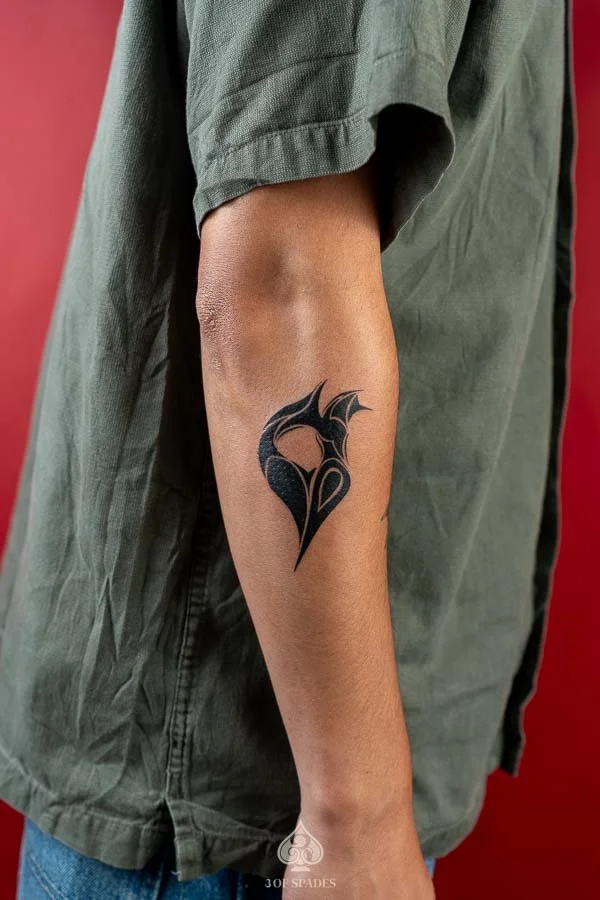 Blackwork Heart Logo Tattoo | Abstract Blackwork Symbol4
