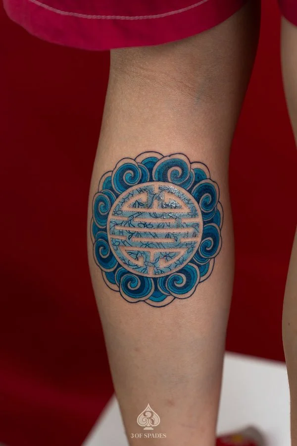 Blue Longevity Tattoo Designs | 3 of Spades Hanoi