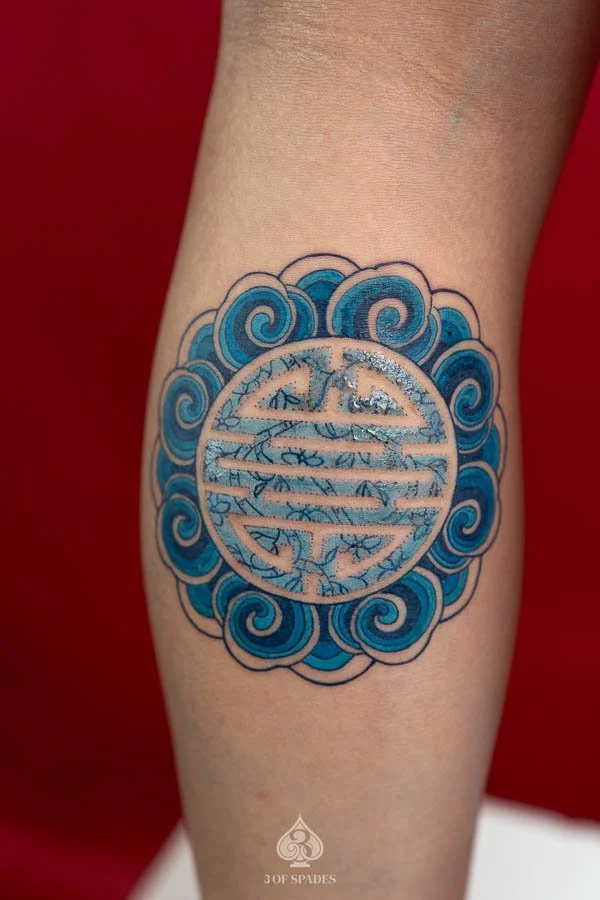 Blue Longevity Tattoo Designs | 3 of Spades Hanoi