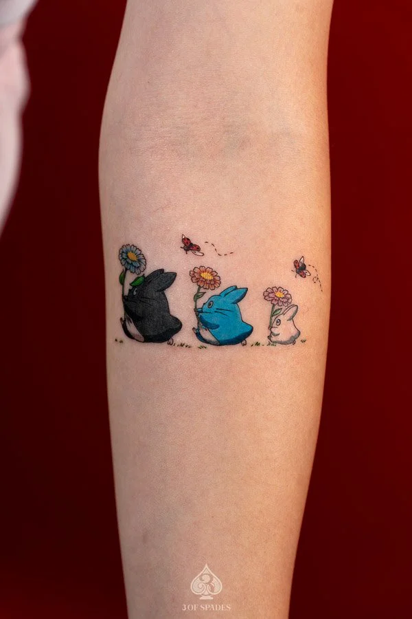 Color Ghibli and Totoro Tattoo