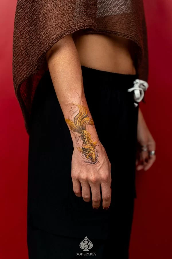 Color Goldfish Tattoo Designs | 3 of Spades Hanoi