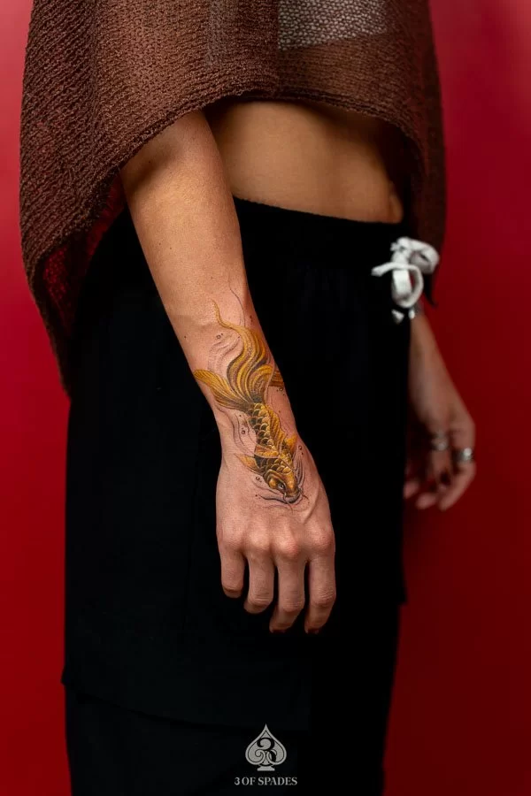 Color Goldfish Tattoo Designs | 3 of Spades Hanoi