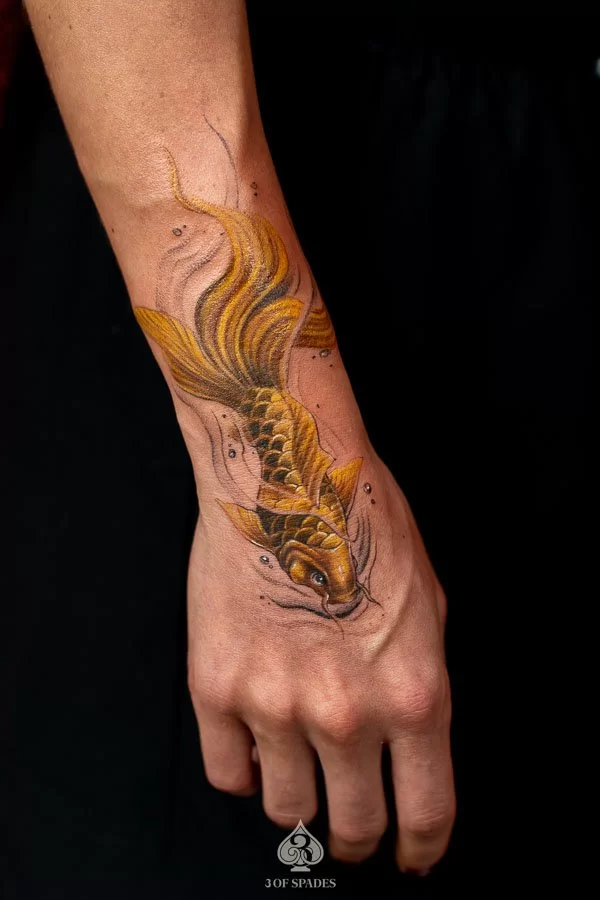 Color Goldfish Tattoo Designs | 3 of Spades Hanoi