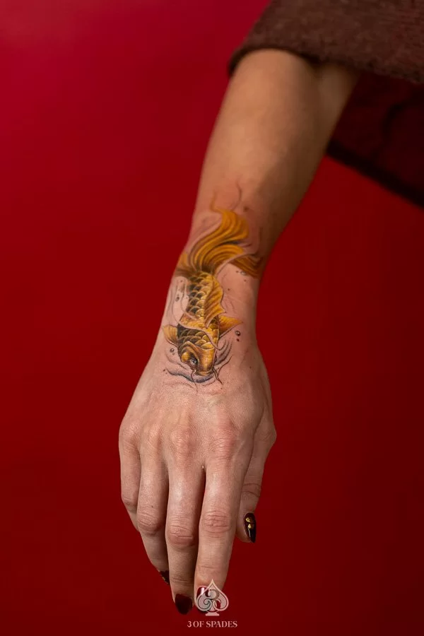 Color Goldfish Tattoo Designs | 3 of Spades Hanoi