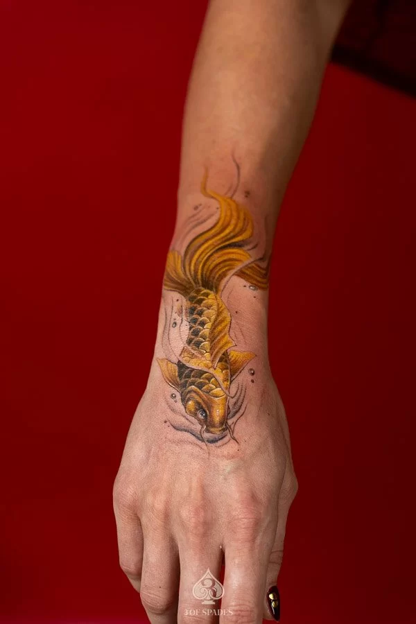 Color Goldfish Tattoo Designs | 3 of Spades Hanoi