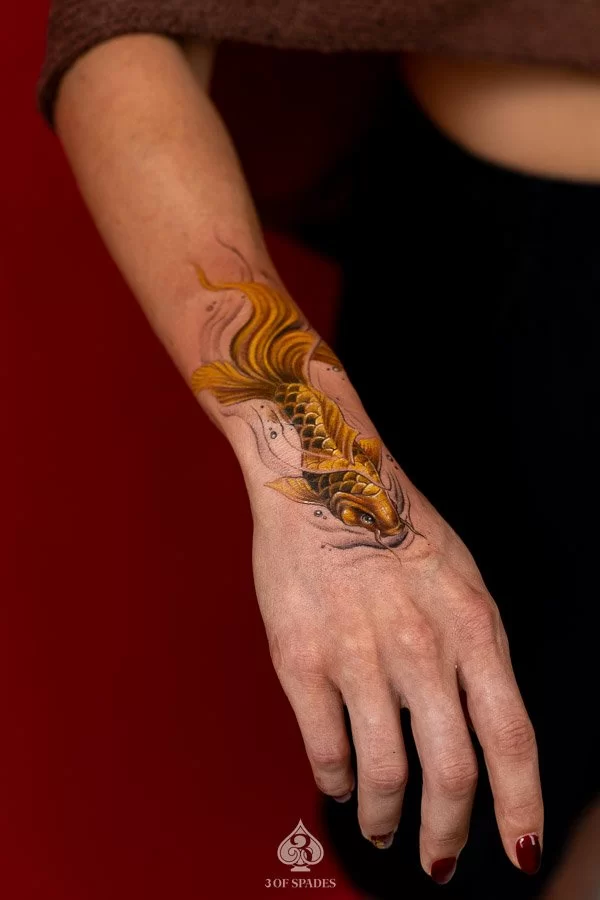 Color Goldfish Tattoo Designs | 3 of Spades Hanoi