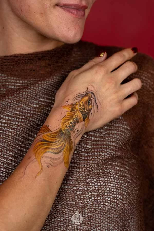 Color Goldfish Tattoo Designs | 3 of Spades Hanoi