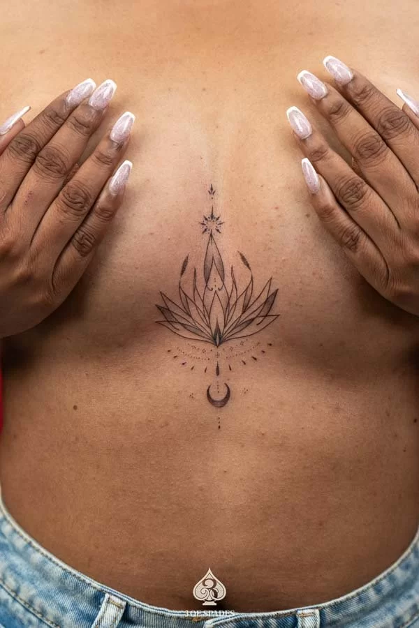 Ornamental Underboobs Tattoo