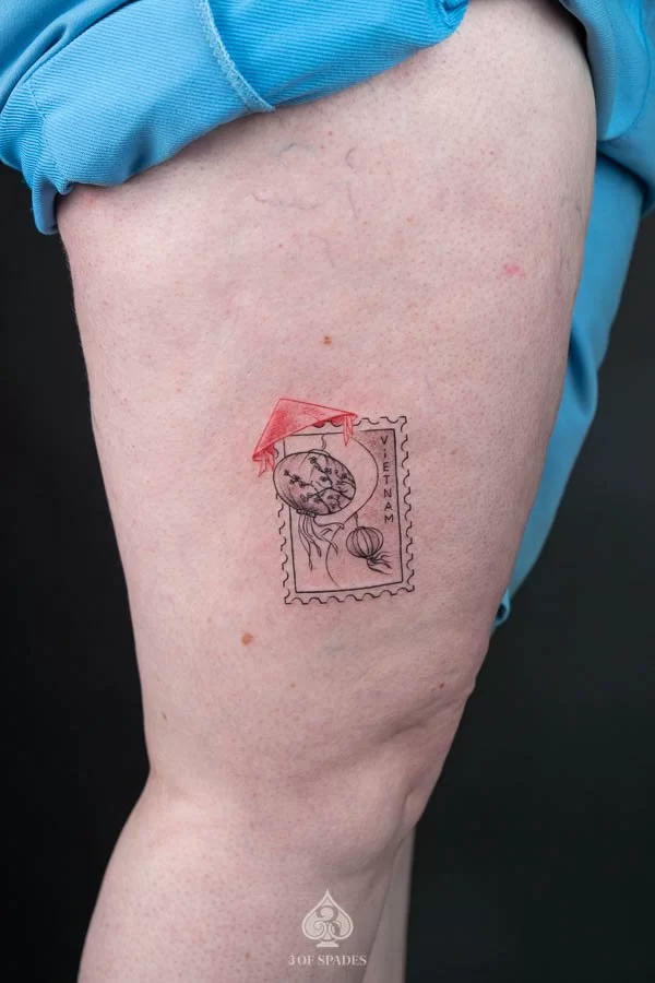 Red Conical Hat Stamp