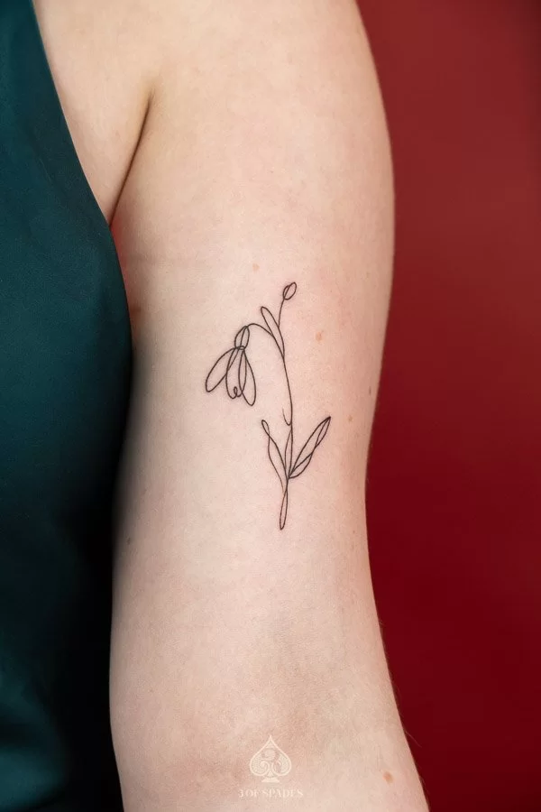 Mini Flower And Lettering Tattoo 2