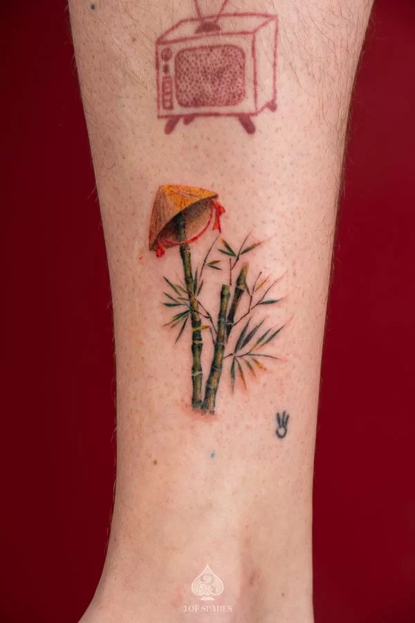 Conical Hat Bamboo In Colour