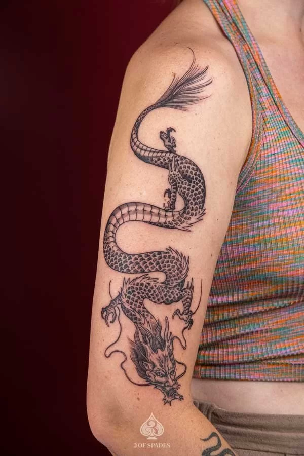 Dragon Woman Arm Tattoo