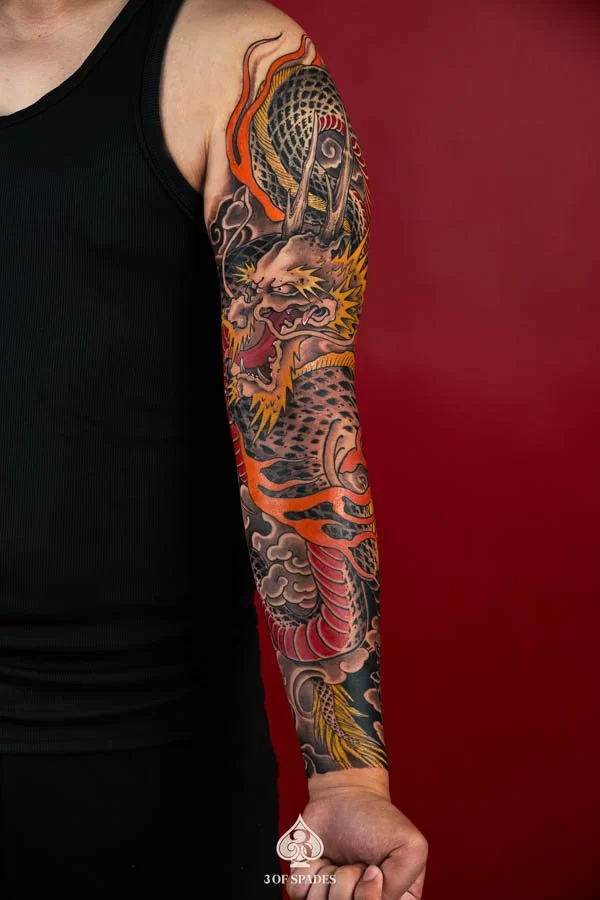 Japanese Dragon Fullarm Tattoo