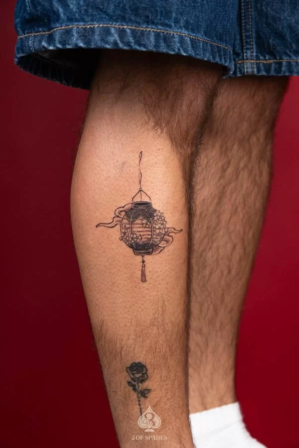 Lantern And Fan Blackwork