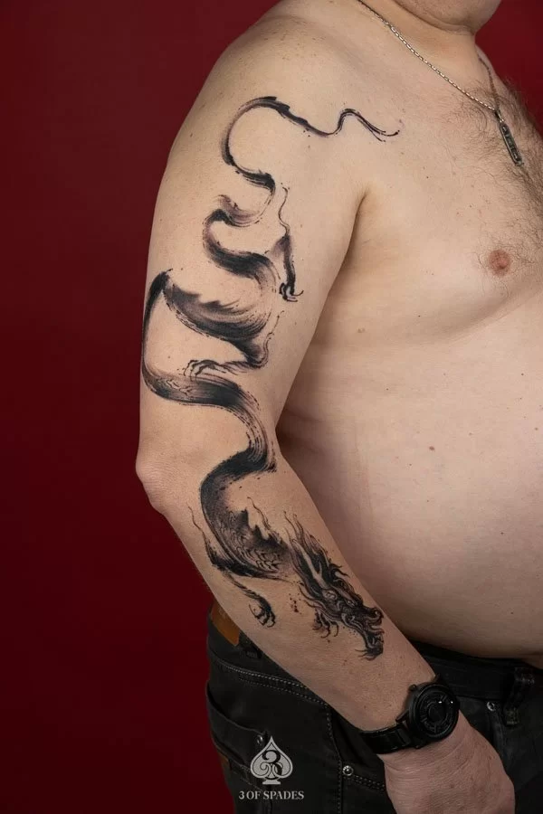 Brushstroke Dragon Flow Full Arm