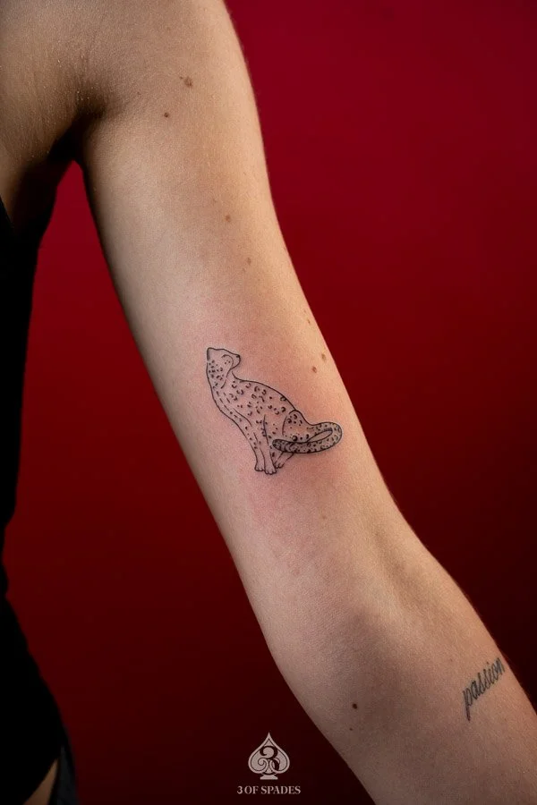 Fine Line Cheetah Tattoo Designs | 3 of Spades Hanoi