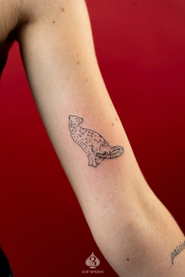 Fine Line Cheetah Tattoo Designs | 3 of Spades Hanoi
