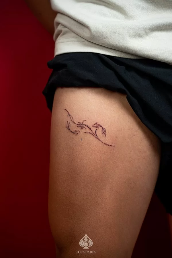 Fineline Koi Fish Tattoo