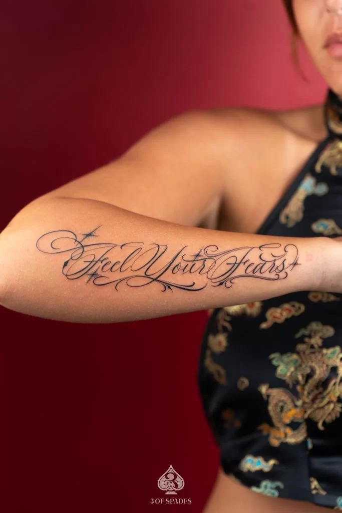 Fineline Lettering Tattoo