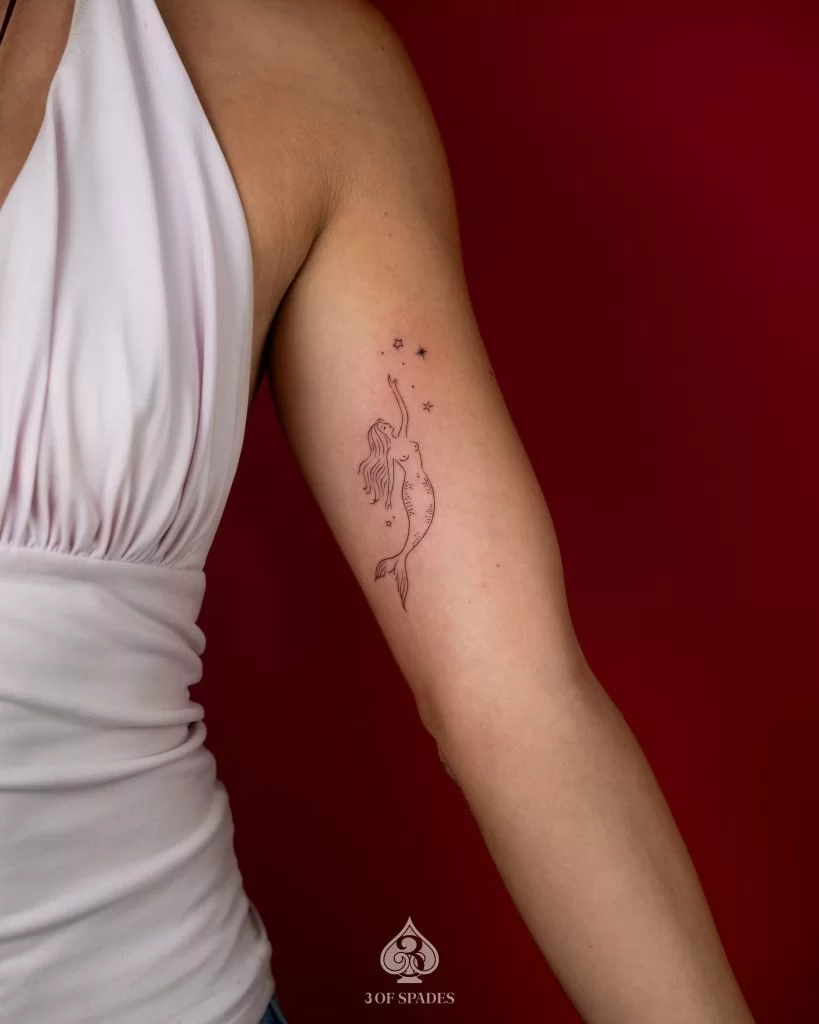 Fineline Mermaid Tattoo1