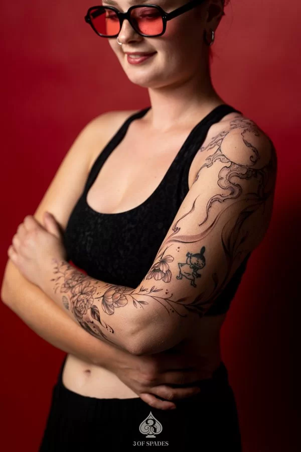 Full Sleeve Floral Tattoo