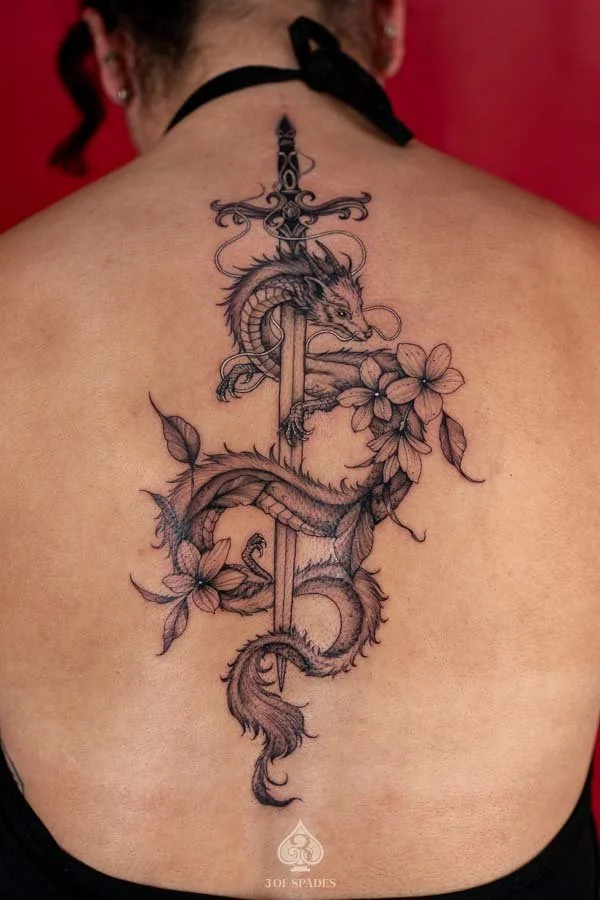 Japanese Inspired Dragon Tattoo | 3 of Spades Hanoi