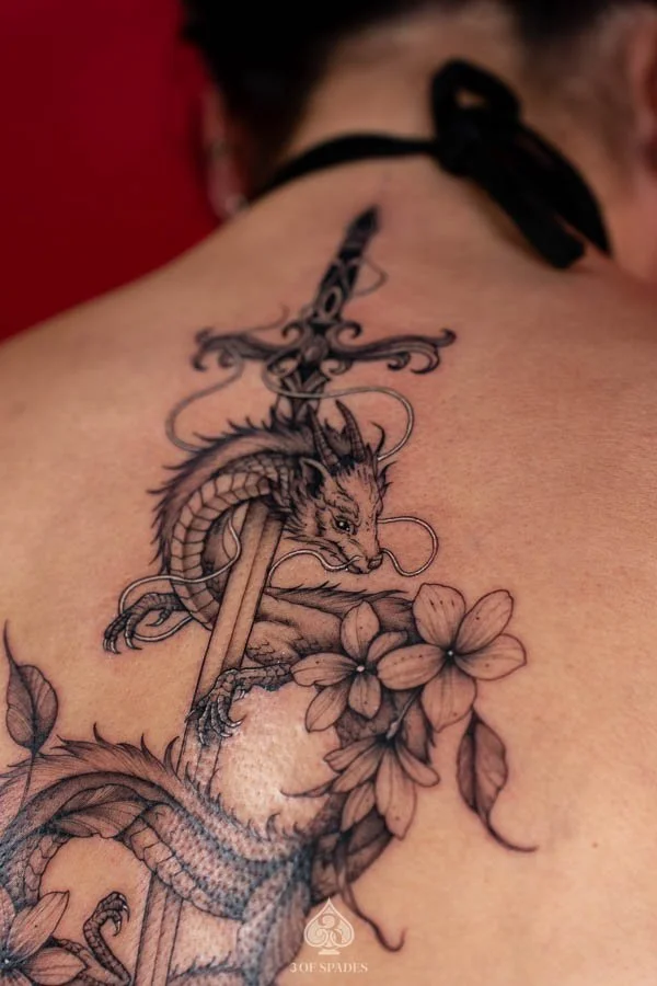 Japanese Inspired Dragon Tattoo | 3 of Spades Hanoi