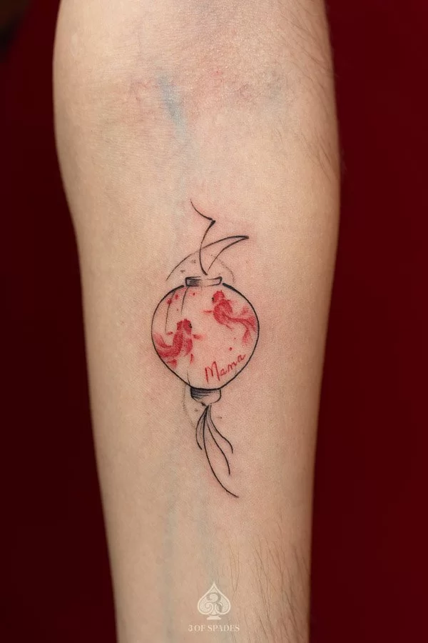 Koi Fish Lantern Tattoo