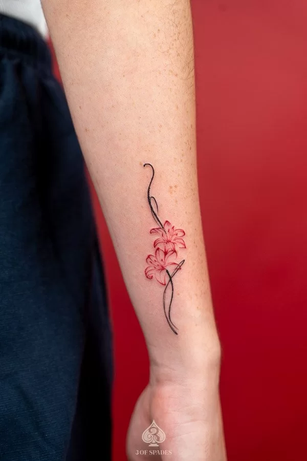 Lily Flower Wrist Tattoo