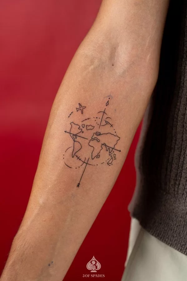Line Map Tattoo