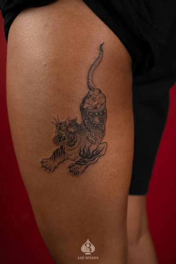 Matching Snake Tiger Tattoo | 3 of Spades Hanoi