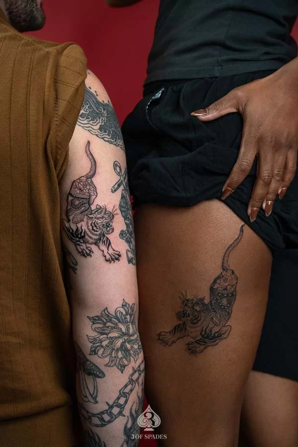 Matching Snake Tiger Tattoo | 3 of Spades Hanoi