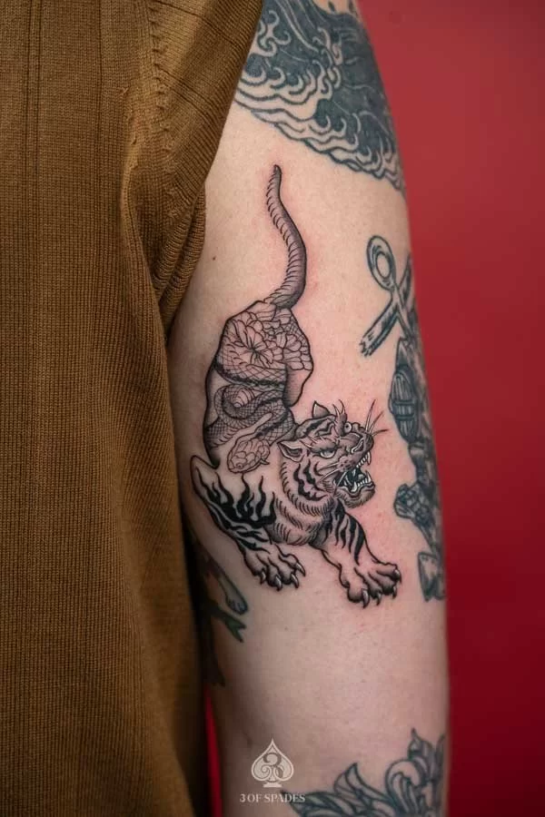 Matching Snake Tiger Tattoo | 3 of Spades Hanoi