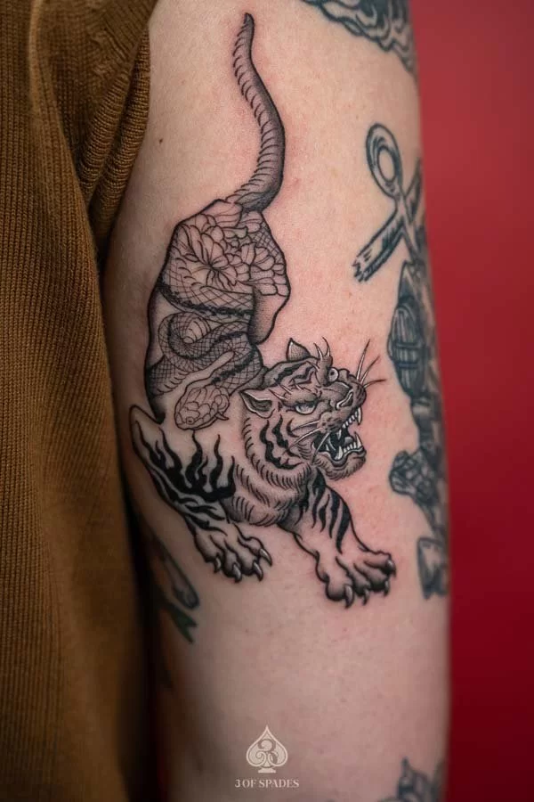 Matching Snake Tiger Tattoo | 3 of Spades Hanoi