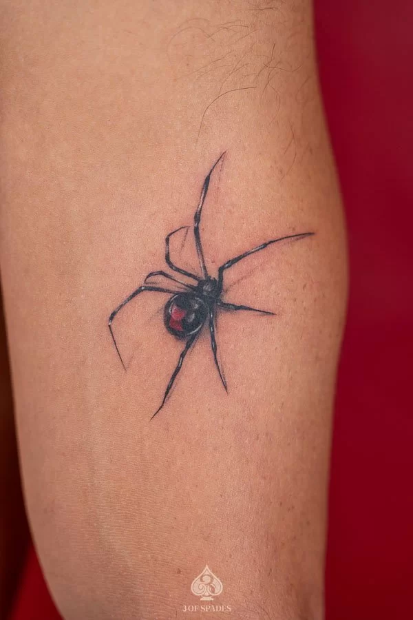 Micro-blackwork Spider Tattoo