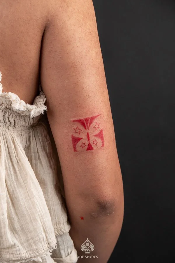 Negative Red Butterfly Tattoo
