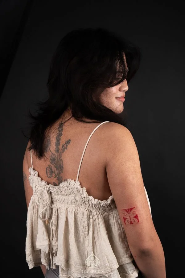 Negative Red Butterfly Tattoo | 3 of Spades Hanoi Tattoo