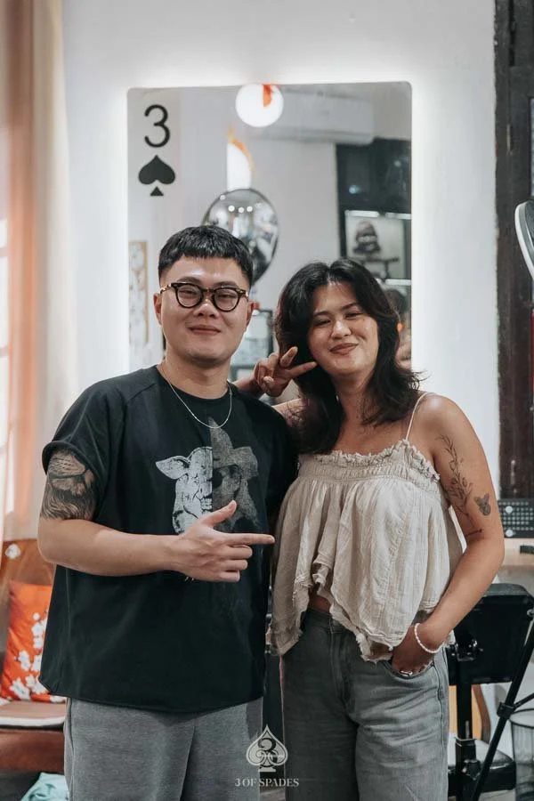 Negative Red Butterfly Tattoo | 3 of Spades Hanoi Tattoo