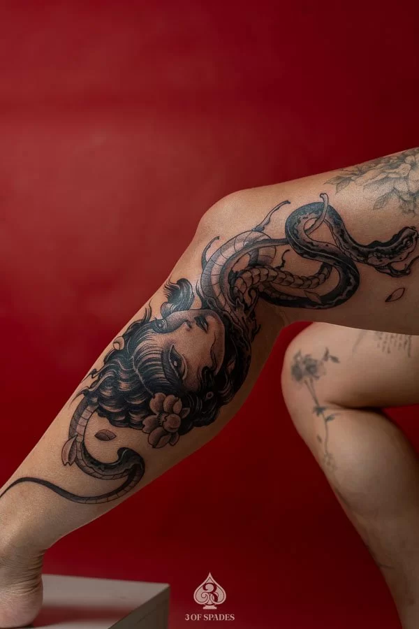 New Asian & Neo Traditional Girl Tattoo