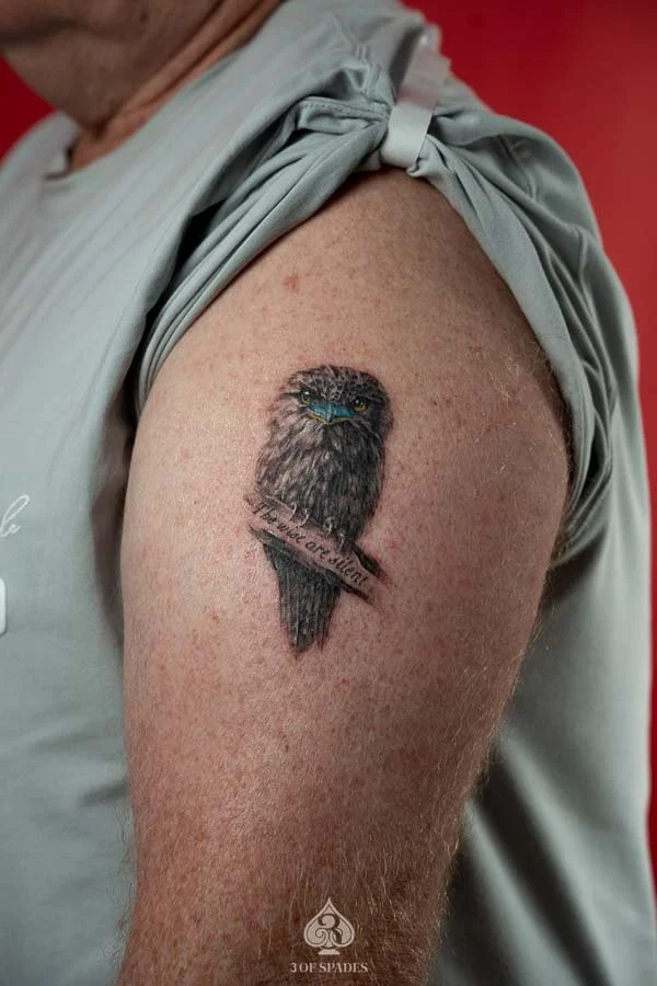 Realism Frogmouth Owl Tattoo