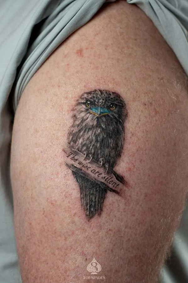 Realism Frogmouth Owl Tattoo3