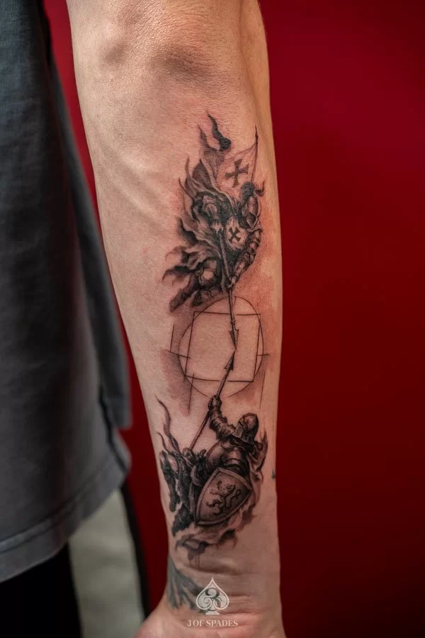 Realism Medieval Knights Tattoo