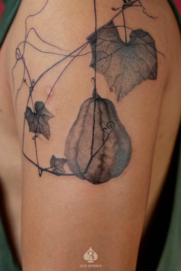 Realism Papaya Leaf Tattoo Designs | 3 of Spades Hanoi
