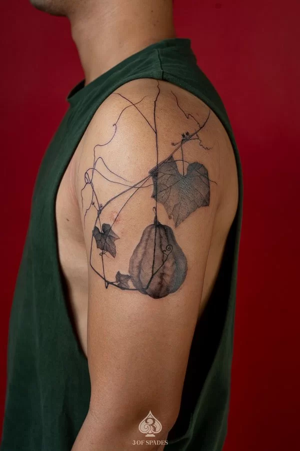 Realism Papaya Leaf Tattoo Designs | 3 of Spades Hanoi