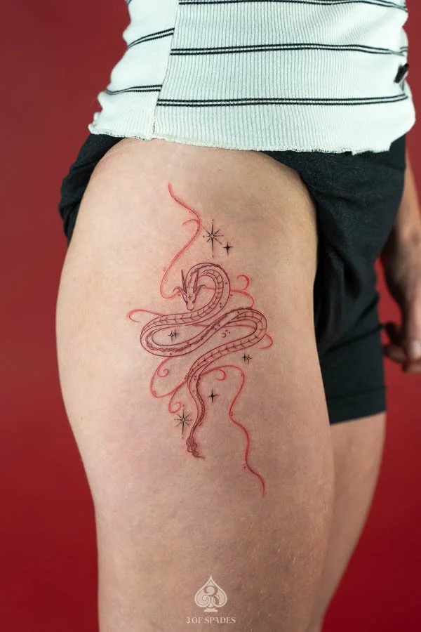 Red Haku Dragon Tattoo