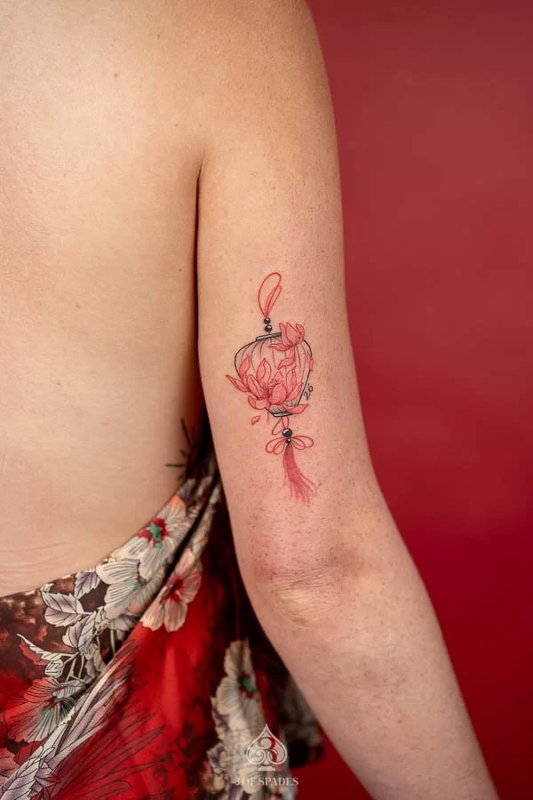 Red Lotus Lantern Tattoo